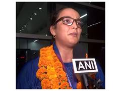
      
      Seema Kaliramna after winning bronze in CWG 2026 
      
      