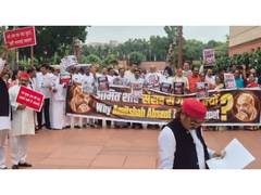 
      
      Opposition stages Parliament protest over Ram Mandir scam
      
      