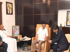 
      
      Christian Dignitaries meet MK Stalin
      
      