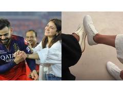 
      
      Virat Kohli, Anushka Sharma twin in white sneakers
      
      