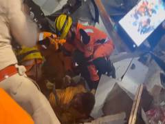 
      
      Fire team rescues three people after roof collapse at Ghaziabad
      
      