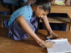 
      
      Bihar: 13-year-old Lakshmi defies physical odds, uses her toes
      
      