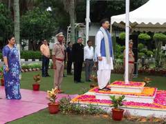 
      
      Uttarakhand CM Pushkar Singh Dhami hoists Tricolour at residence
      
      