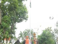 
      
      MP CM Yadav hoists Tricolour at CM residence in Bhopal
      
      