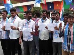 Gujarat: NSUI protests in Ahmedabad over alleged 'purification' ritual after Kharge's rally, several detained