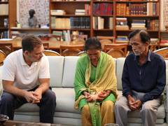 
      
      Rahul Gandhi meets Ankita Bhandari’s family
      
      