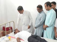 
      
      Tripura CM Manik Saha attends blood donation camps in Agartala
      
      