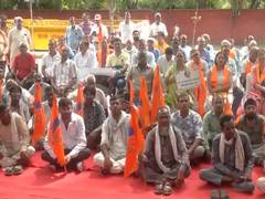 
      
      BMS protests at Jantar Mantar
      
      