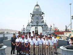 
      
      Over 200 students visit Indian warship in Oman
      
      