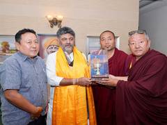
      
      DK Shivakumar meets Tibetan MP Chopepal Thupten
      
      