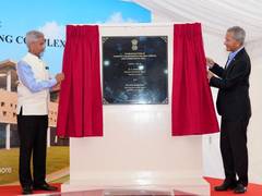 
      
      Jaishankar, Singapore FM jointly lay foundation stone
      
      