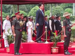 
      
      Japan's DM Shinjiro inspects Guard of Honour with Rajnath Singh
      
      