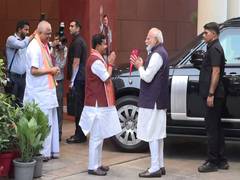 PM Modi at BJP HQ as party hits out at Congress over 'Vande Mataram'