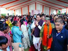 Uttarakhand CM Dhami celebrates Raksha Bandhan in Dehradun