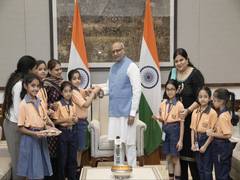 
      
      CP Radhakrishnan celebrates Raksha Bandhan with school children
      
      