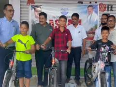 
      
      Assam: AAP's Sanjay Singh provides bicycles to flood-hit students
      
      