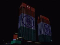 
      
      Uzbekistan: Hotel building illuminates in Tricolour
      
      