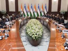 
      
      PM Modi attends delegation-level talks with Uzbekistan President
      
      