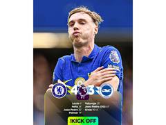 
      
      Premier League: Chelsea overcome valiant Brighton 4-3 
      
      