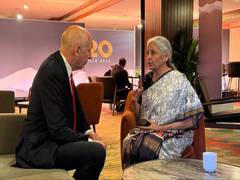 
      
      Nirmala Sitharaman meets UK Chancellor John Healey
      
      