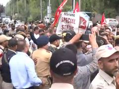 
      
      J-K: NC leaders protest near BJP office in Srinagar
      
      