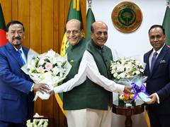 
      
      Indian HC Trivedi meets Bangladesh Speaker and Deputy Speaker
      
      