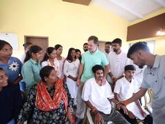 
      
      Rahul Gandhi meets tribal students in Nashik
      
      