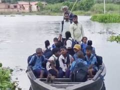 
      
      Bihar students brave boat rides to school as water level rises in
      
      