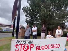 
      
      Kashmiri diaspora protest outside Pakistani Consulate in Bradford
      
      