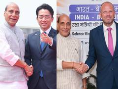 
      
      India, Japan and Belgium Defence Ministers share diplomatic cheer
      
      