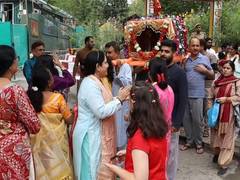 
      
      Kashmiri Pandits take out grand Janmashtami procession
      
      