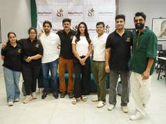 
      
      Amala Paul Spotted Shooting for BabyAmore Alongside Directors 
      
      