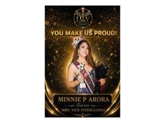 
      
      Minnie P Arora Scripted History as Vice Mrs Interglobal
      
      