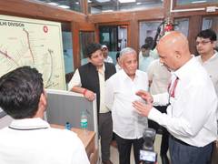 
      
      MoS for Railways V Somanna visits Delhi Division control office
      
      