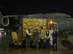 
      
      8th Indian aid flight with 35 tonnes arrives in Nepal
      
      