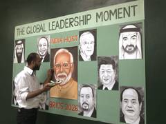 
      
      Amritsar artist creates painting of PM Modi, global leaders
      
      