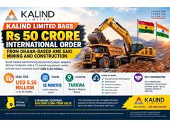 
      
      Kalind Limited Bags Rs 50 Crore International Order 
      
      