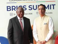 
      
      South African President, Uganda VP arrive to attend BRICS Summit
      
      