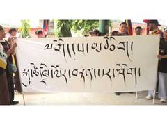 
      
      Tibetan community-in-exile stages symbolic protest
      
      