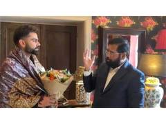 
      
      Virat Kohli meets Maharashtra Deputy CM Shinde in London 
      
      