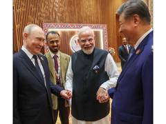 
      
      PM Modi shares moments with Putin, Xi Jinping at BRICS Summit
      
      