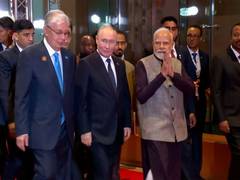 
      
      PM Modi hosts gala dinner for BRICS leaders at Bharat Mandapam
      
      