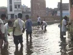 
      
      Waterlogging forces Moradabad families to abandon homes
      
      