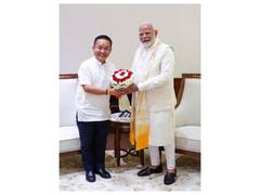 
      
      Sikkim CM Prem Singh Tamang greets PM Modi on 76th birthday
      
      