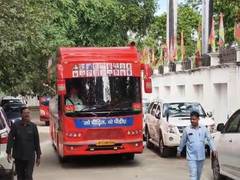 Samajwadi Party flags of Akhilesh Yadav's 2027 electoral campaign with ...
