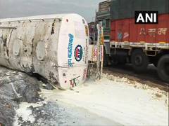 
      
      Tanker truck carrying soap ingredients overturns in West Bengal
      
      