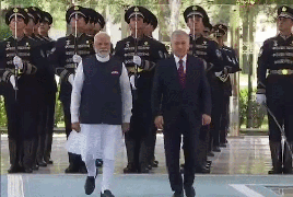 
      
      PM Modi receives ceremonial welcome in Tashkent
      
      