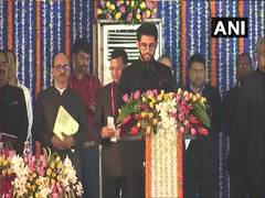 
      
      Aaditya Thackeray takes oath as minister in Maharashtra govt
      
      