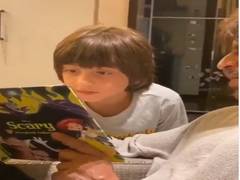 
      
      SRK reads  AbRam 'scary' stories on his 7th birthday
      
      