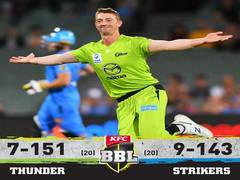 
      
      Sydney Thunder defeat Adelaide Strikers by eight runs in BBL
      
      